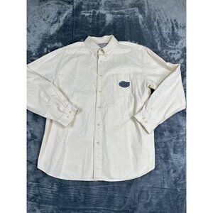 Boca Classics XL Cream Button-Down Shirt With Florida Gators  100% Cotton